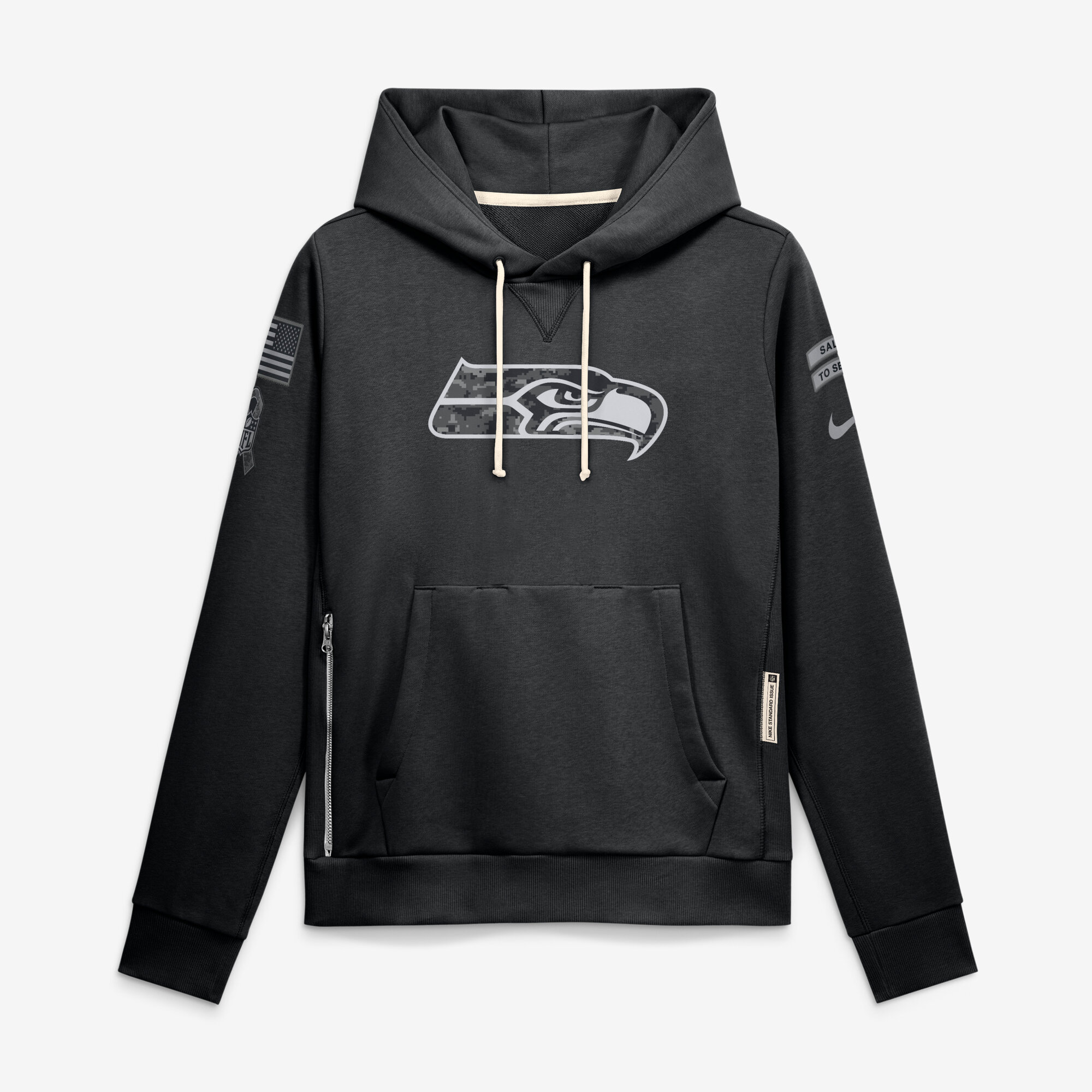 Women’s Nike Black Seattle Seahawks 2026 Salute to Service Sideline Dri-FIT Pullover Hoodie