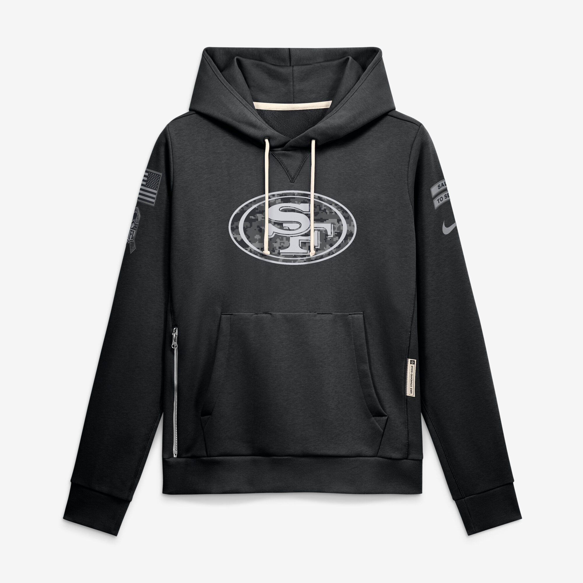 Women's Nike Black San Francisco 49ers 2026 Salute to Service Sideline Dri-FIT Pullover Hoodie