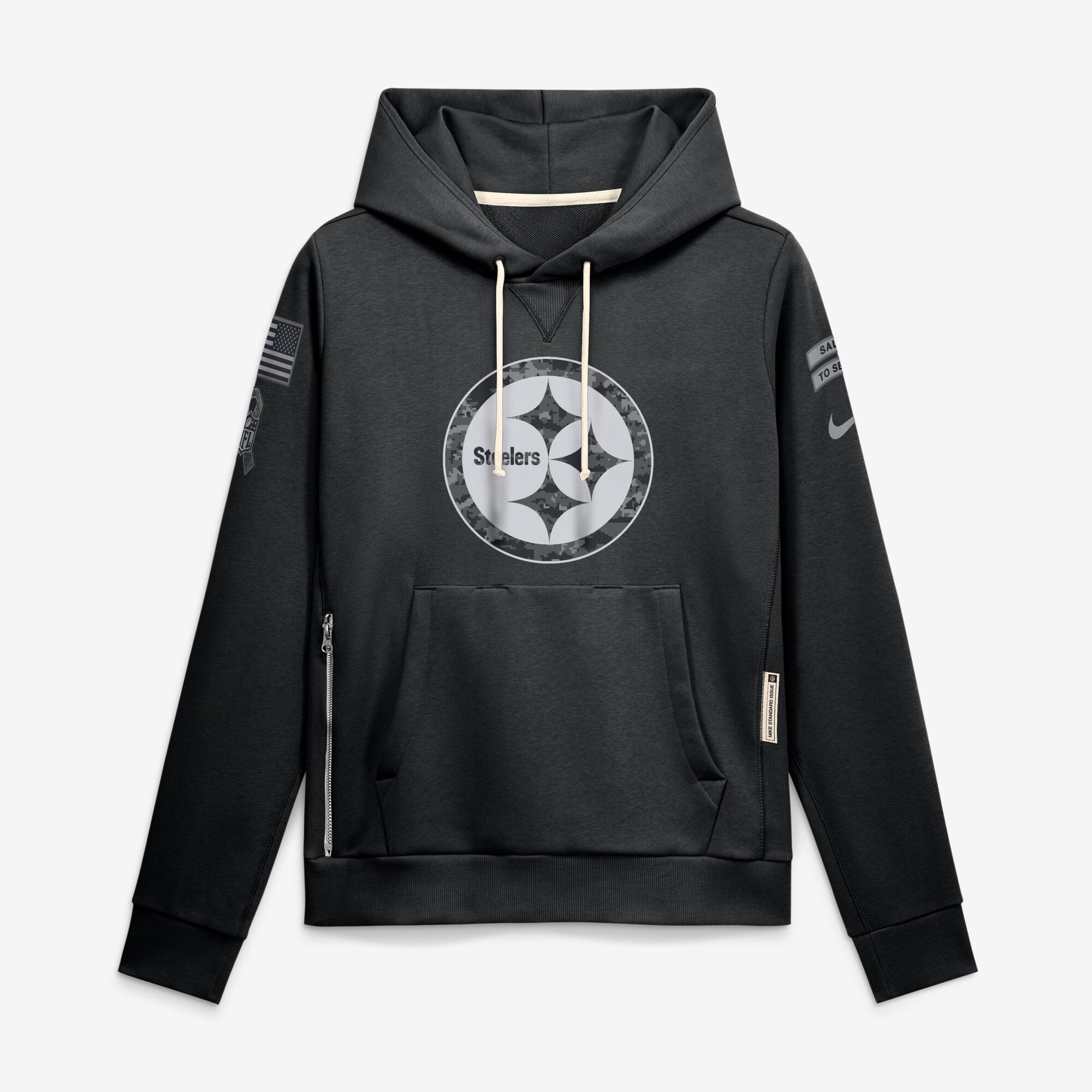 Women's Nike  Black Pittsburgh Steelers 2026 Salute to Service Sideline Dri-FIT Pullover Hoodie