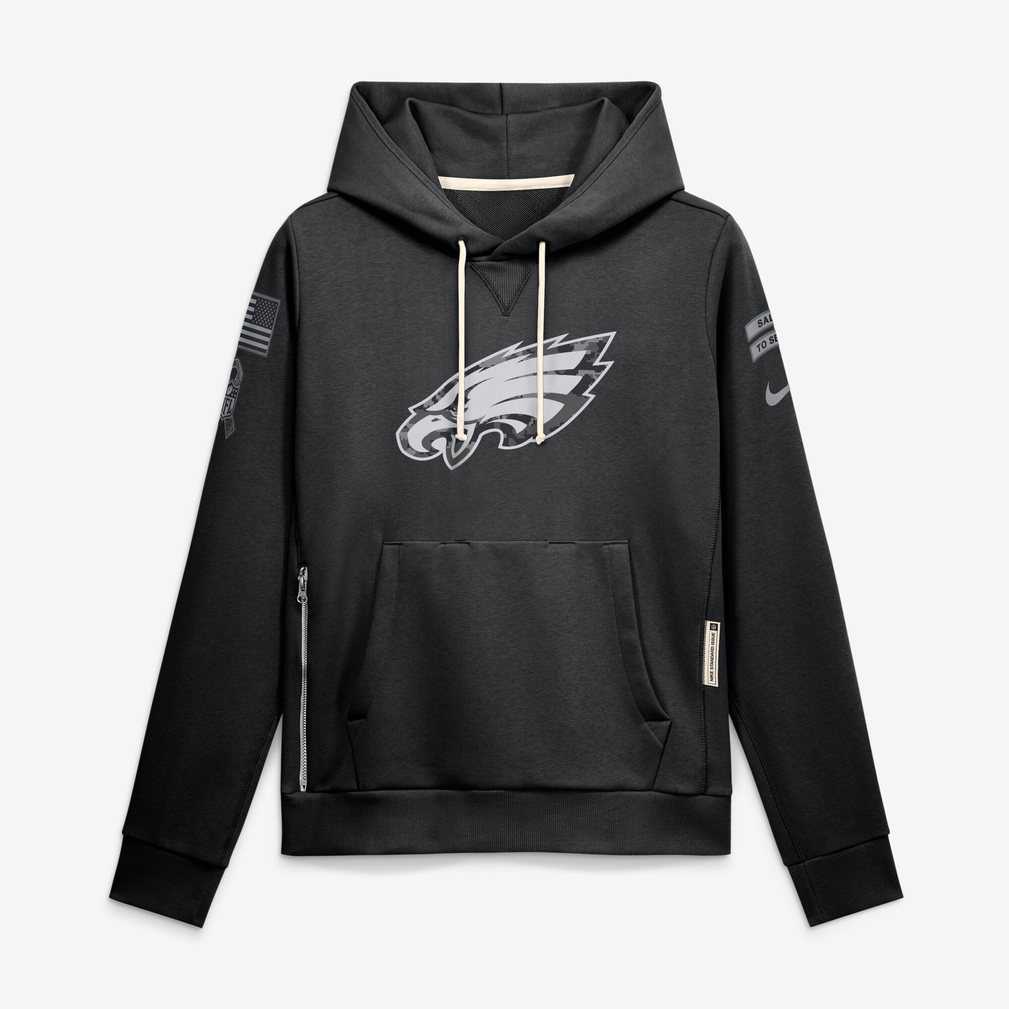Women's Nike Black Philadelphia Eagles 2026 Salute to Service Sideline Dri-FIT Pullover Hoodie