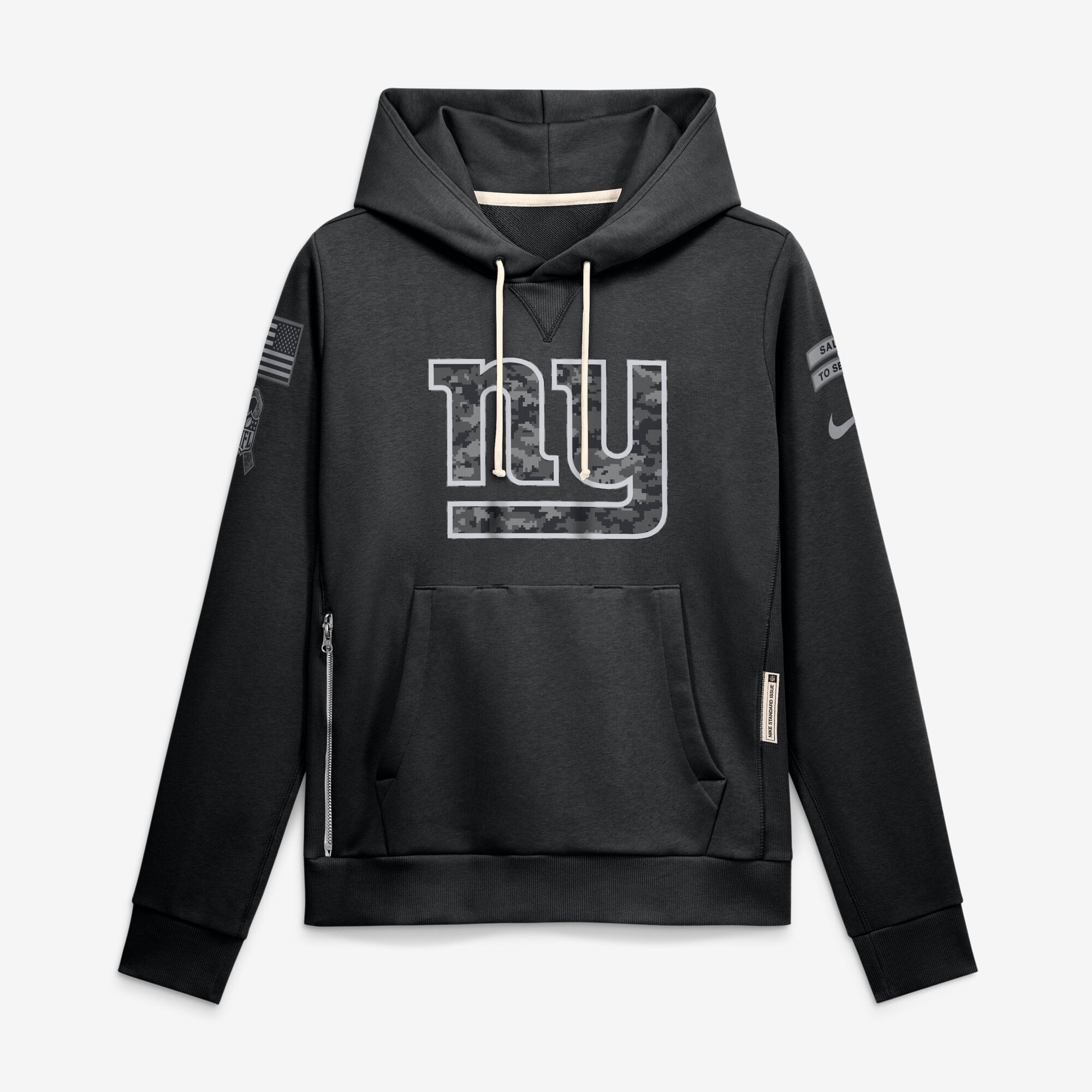 Women's Nike  Black New York Giants 2026 Salute to Service Sideline Dri-FIT Pullover Hoodie