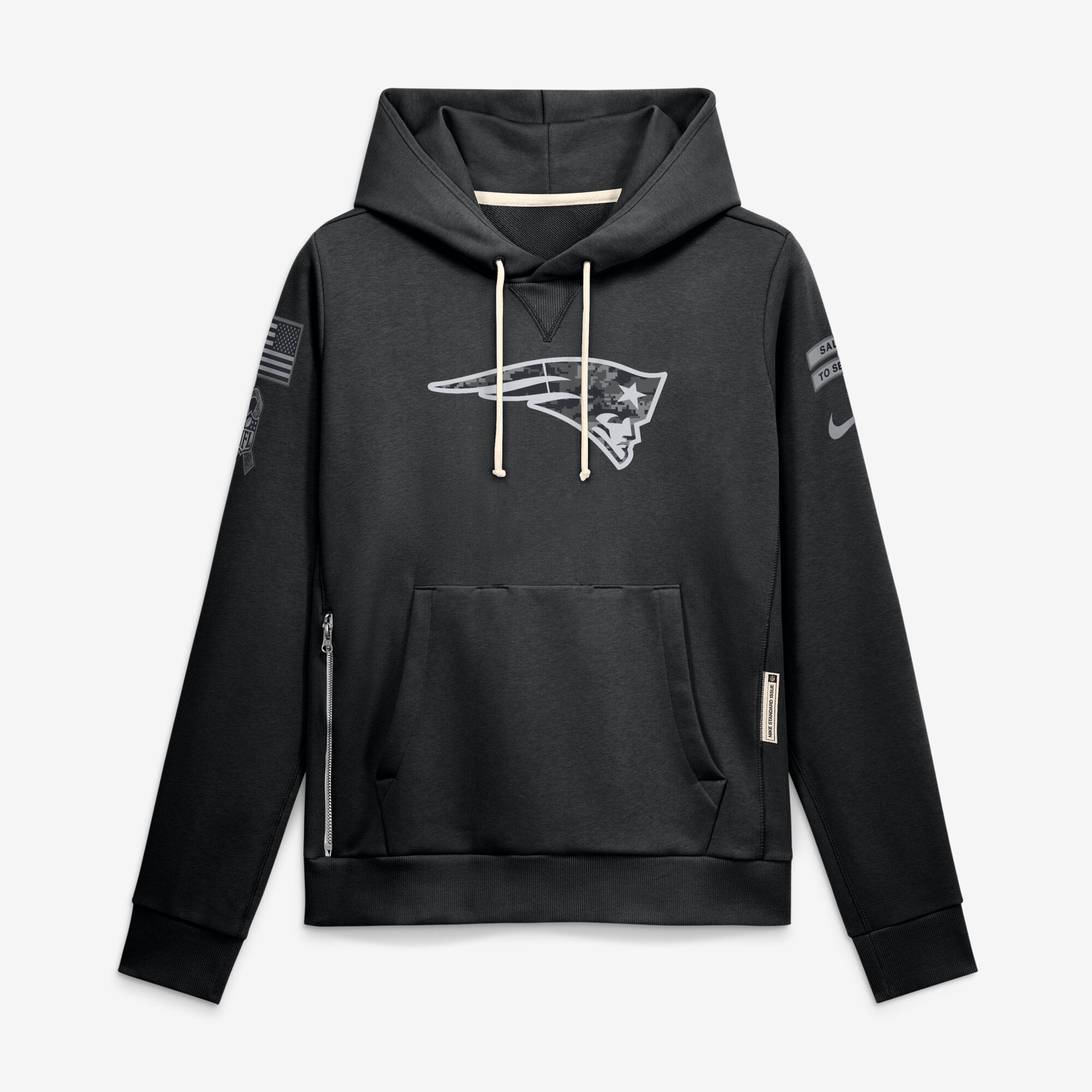 Women's Nike Black New England Patriots 2026 Salute to Service Sideline Dri-FIT Pullover Hoodie