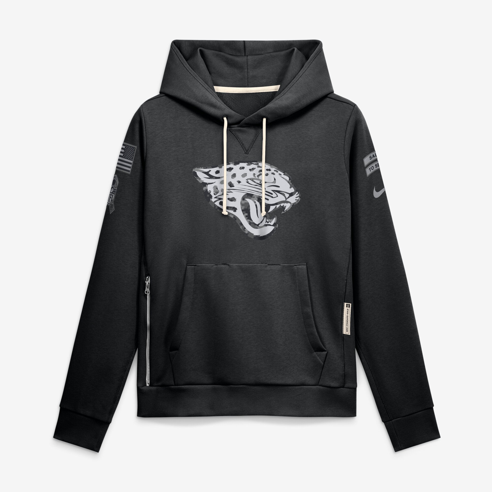 Women's Nike Black Jacksonville Jaguars 2026 Salute to Service Sideline Dri-FIT Pullover Hoodie