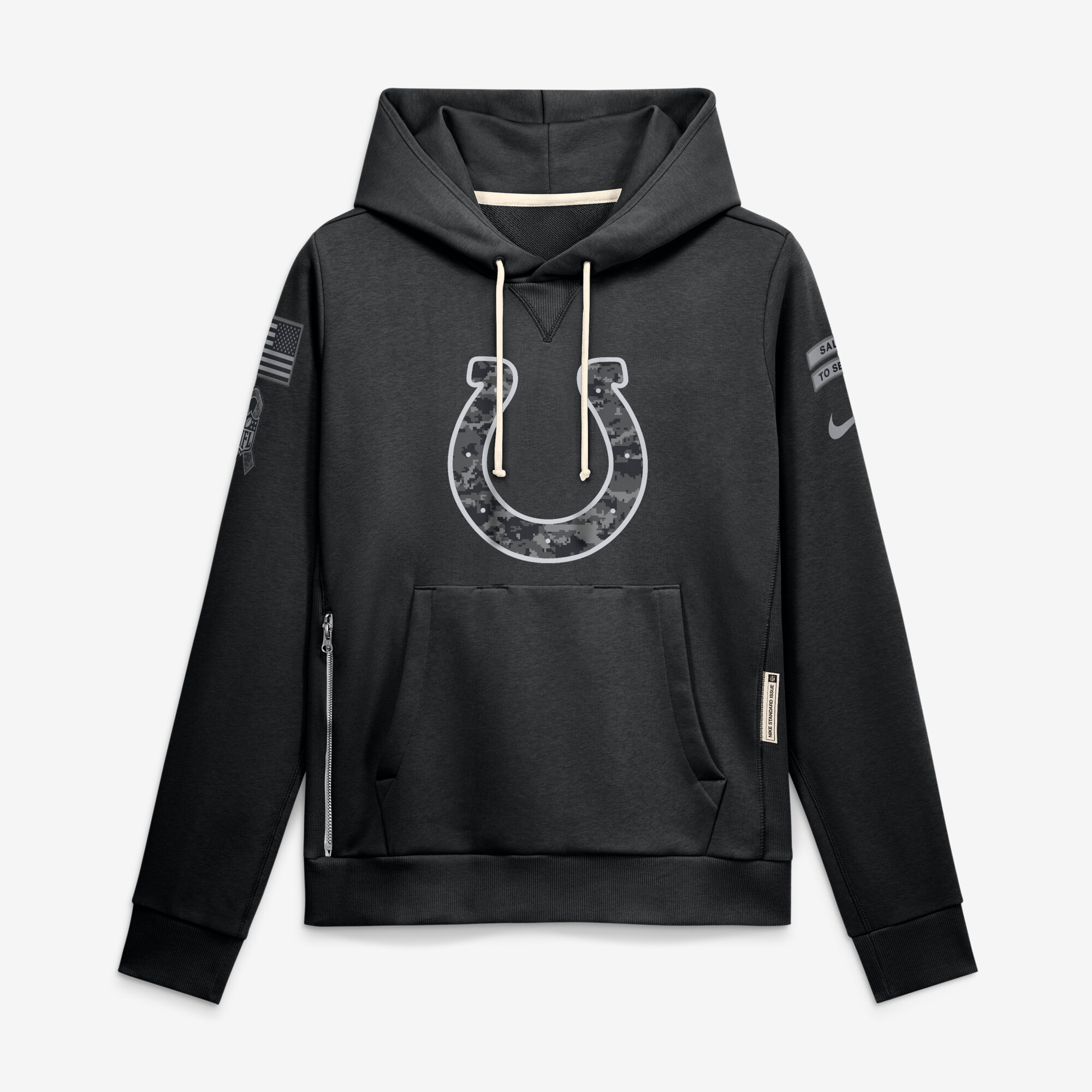 Women's Nike  Black Indianapolis Colts 2026 Salute to Service Sideline Dri-FIT Pullover Hoodie
