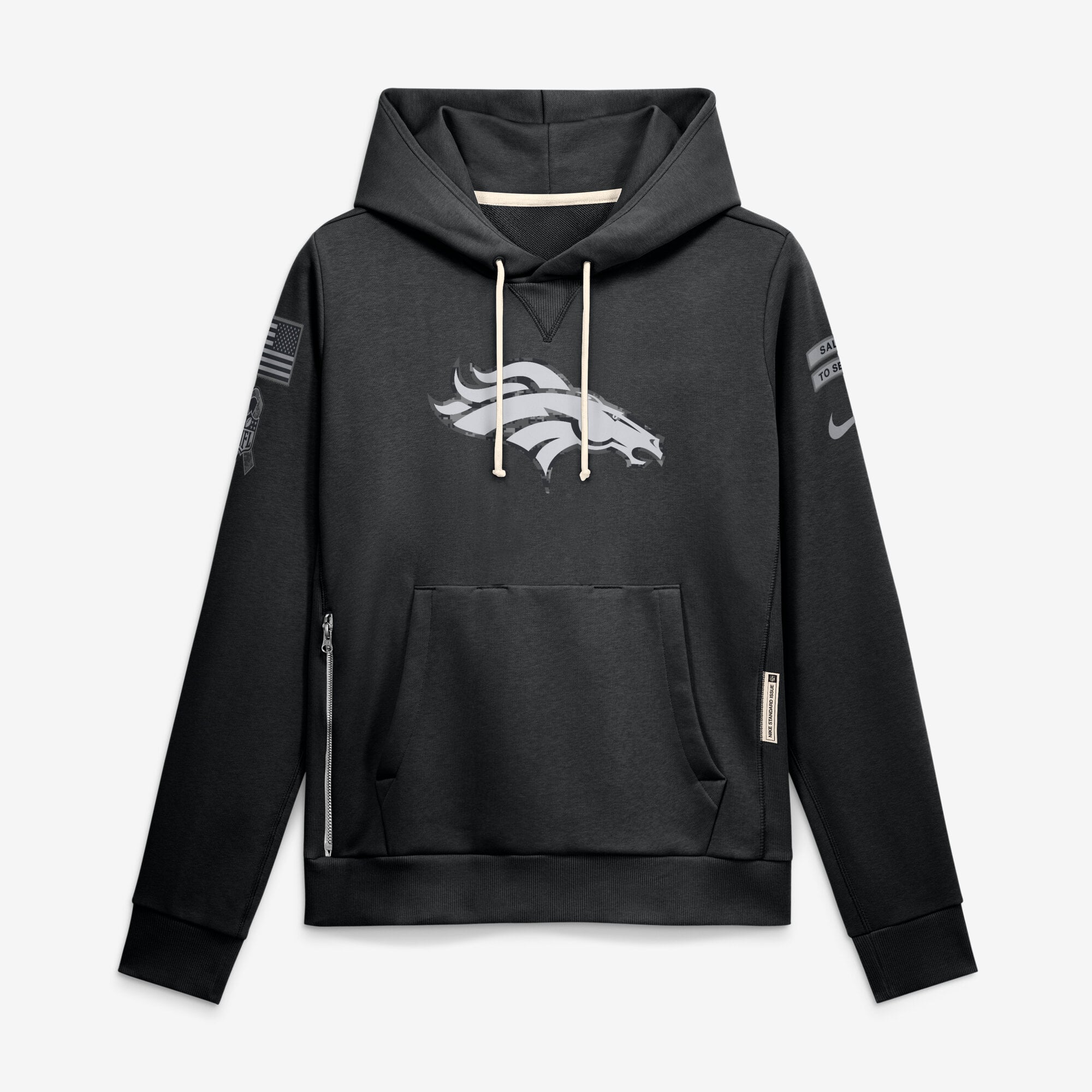 Women's Nike Black Denver Broncos 2026 Salute to Service Sideline Dri-FIT Pullover Hoodie