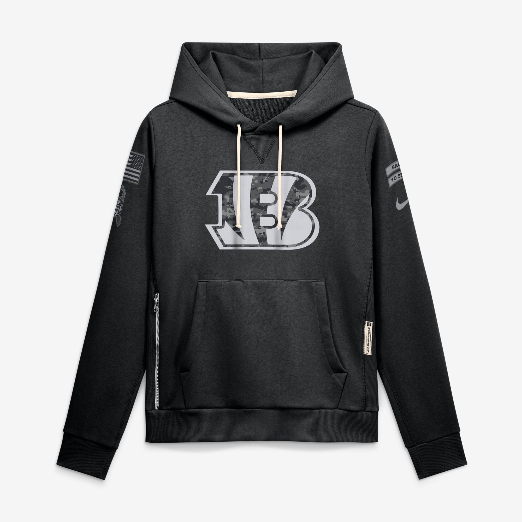 Women's Nike Black Cincinnati Bengals 2026 Salute to Service Sideline Dri-FIT Pullover Hoodie