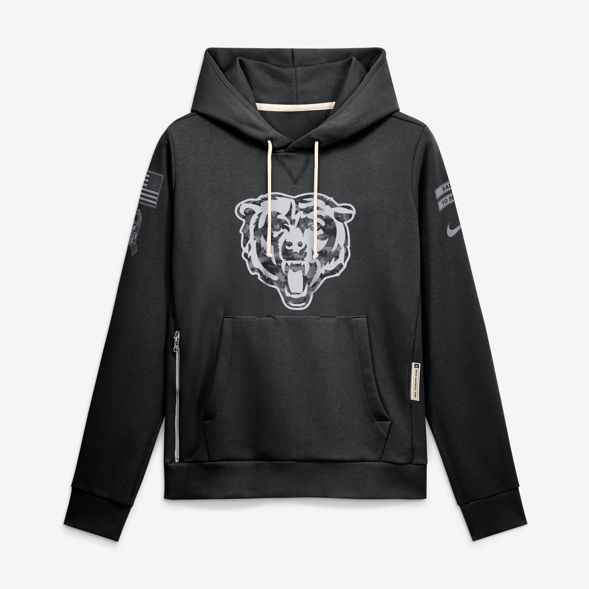 Women's Nike Black Chicago Bears 2026 Salute to Service Sideline Dri-FIT Pullover Hoodie