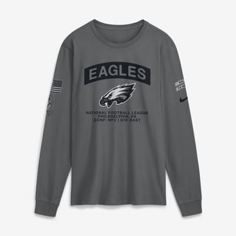 Men's Nike  Gray Philadelphia Eagles 2026 Salute to Service Long Sleeve T-Shirt