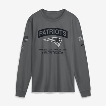 Men's Nike  Gray New England Patriots 2026 Salute to Service Long Sleeve T-Shirt
