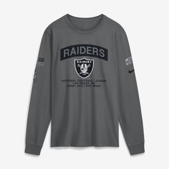 Men's Nike  Gray Las Vegas Raiders 2026 Salute to Service Long Sleeve T-Shirt
