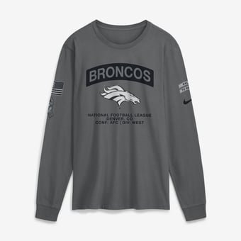 Men's Nike  Gray Denver Broncos 2026 Salute to Service Long Sleeve T-Shirt