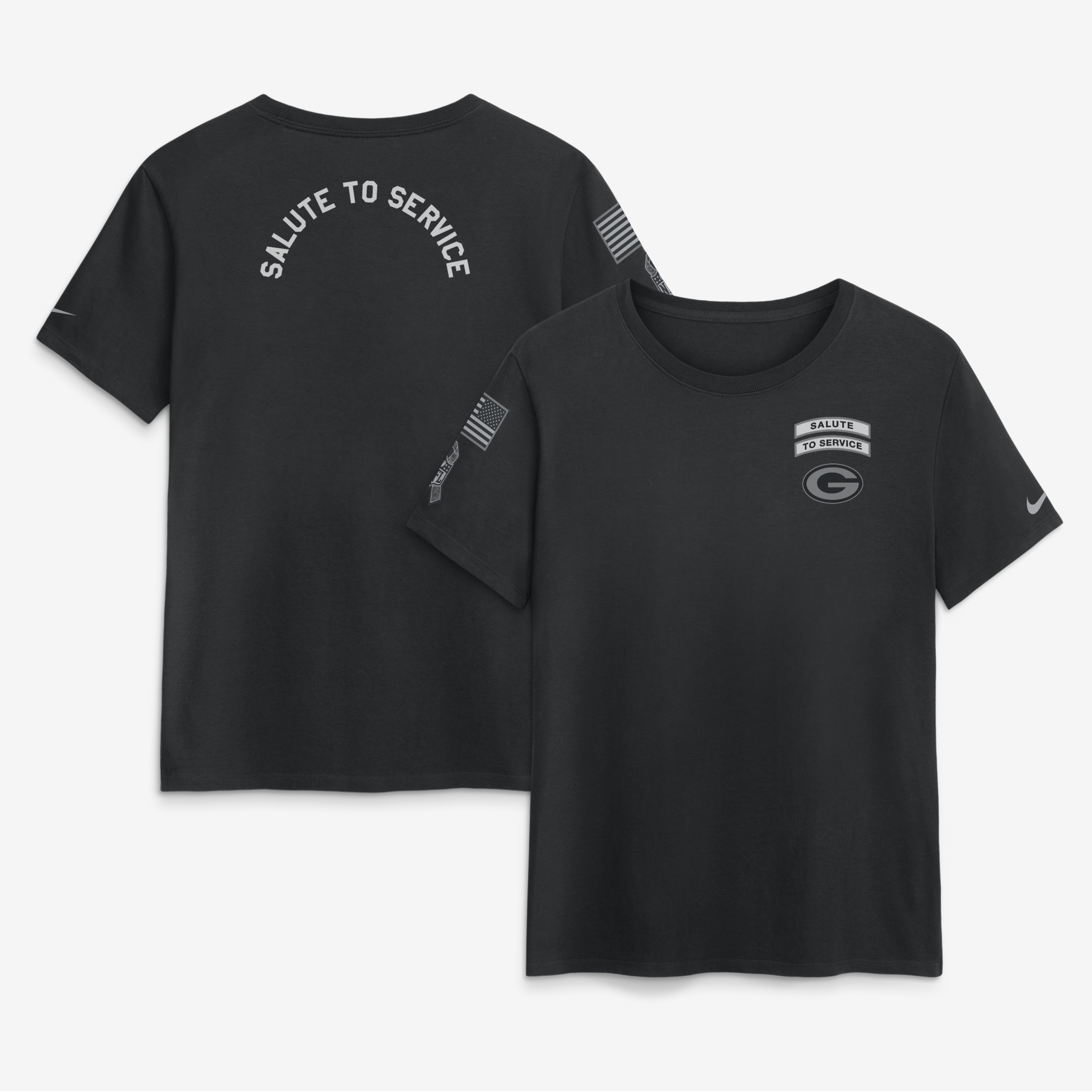 Women’s Nike Black Green Bay Packers 2026 Salute to Service T-Shirt Women’s Nike Black Green Bay Packers 2026 Salute to Service T-Shirt