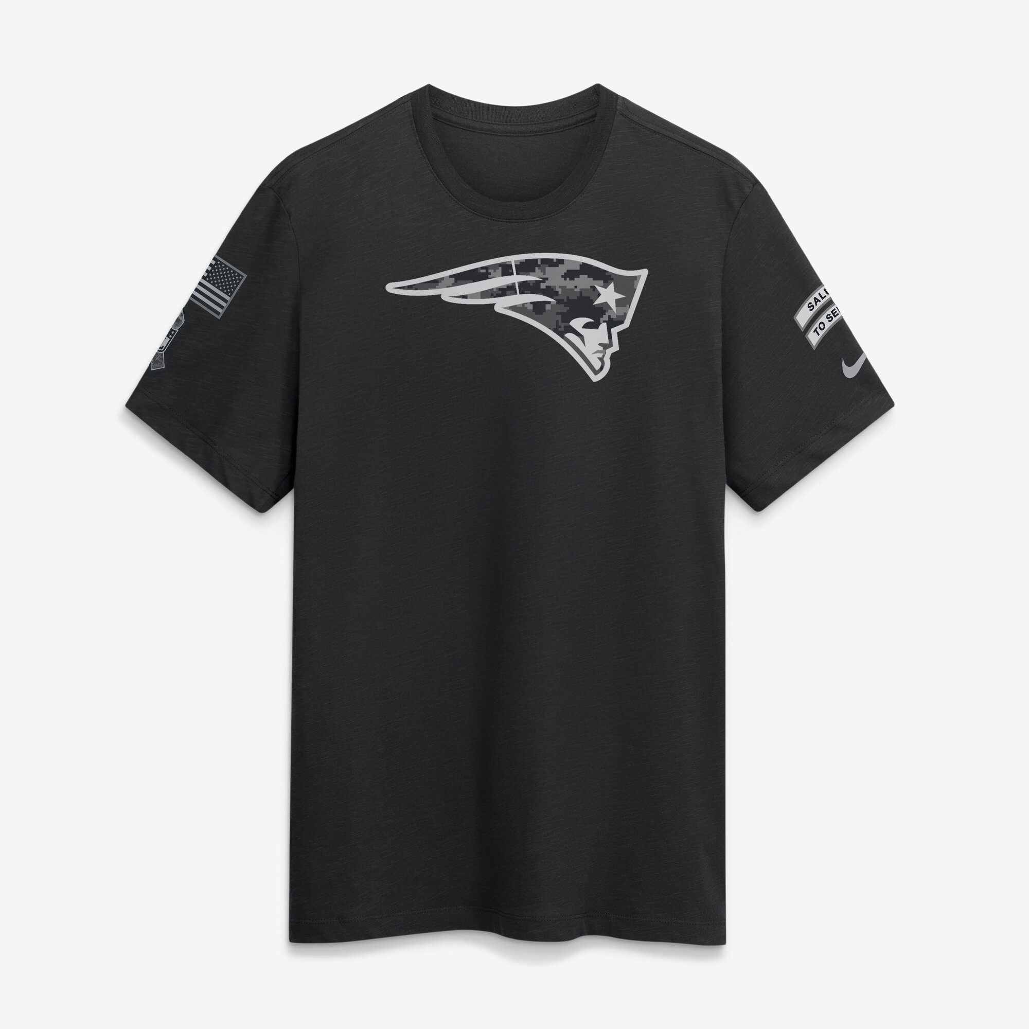 Men's Nike  Black New England Patriots 2026 Salute to Service Slub T-Shirt