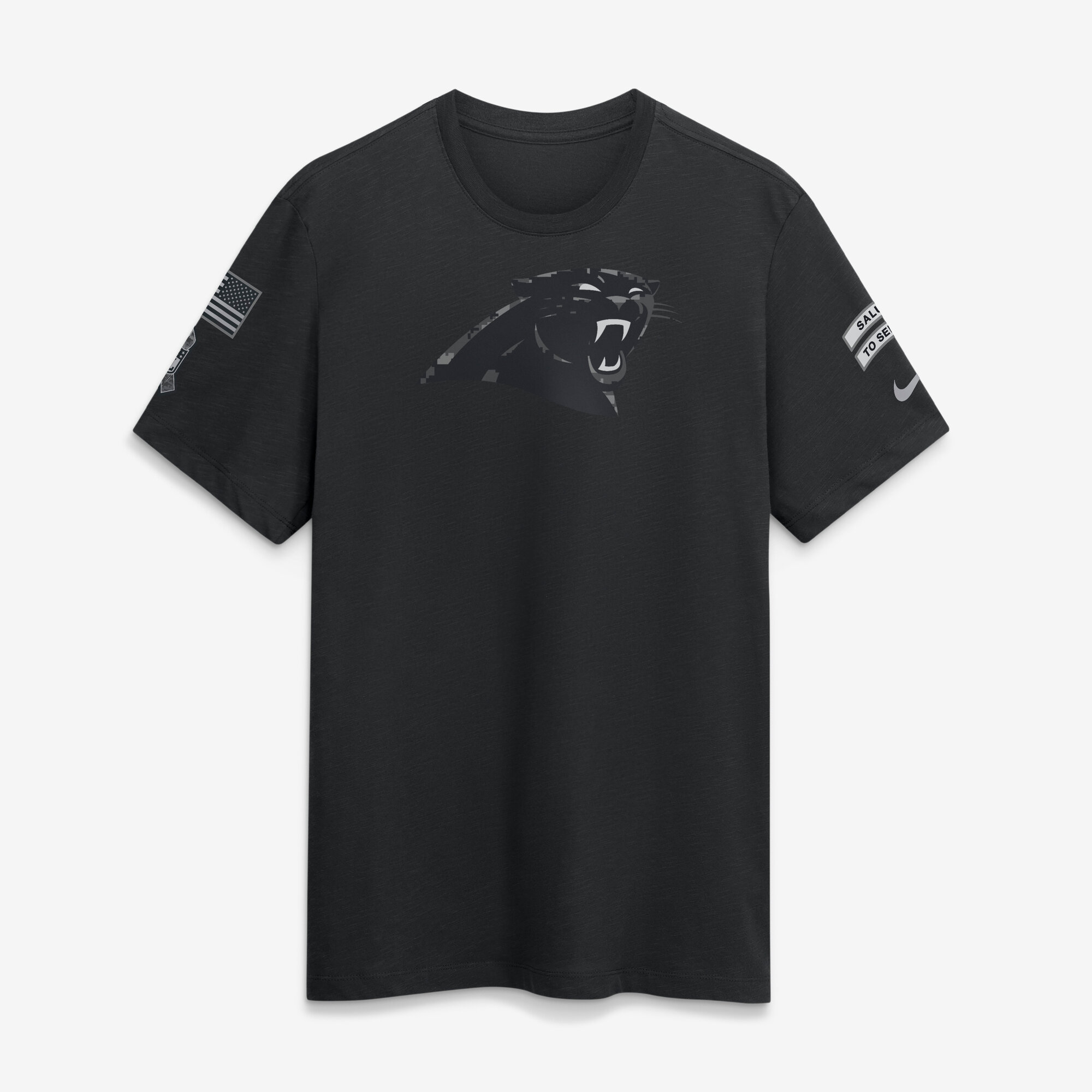 Men's Nike  Black Carolina Panthers 2026 Salute to Service Slub T-Shirt