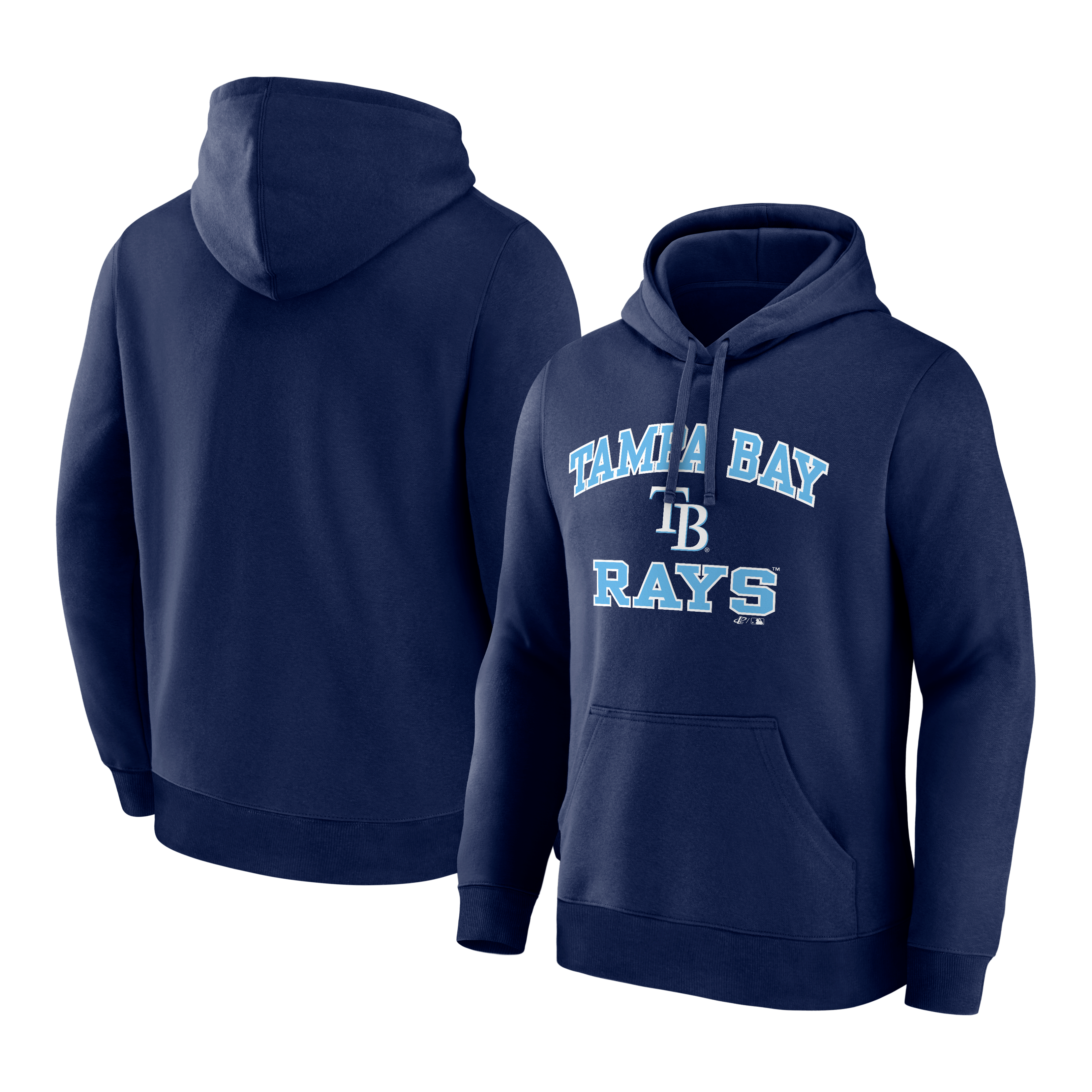 Men's Logo Athletic Navy Tampa Bay Rays Heart & Soul Hoodie