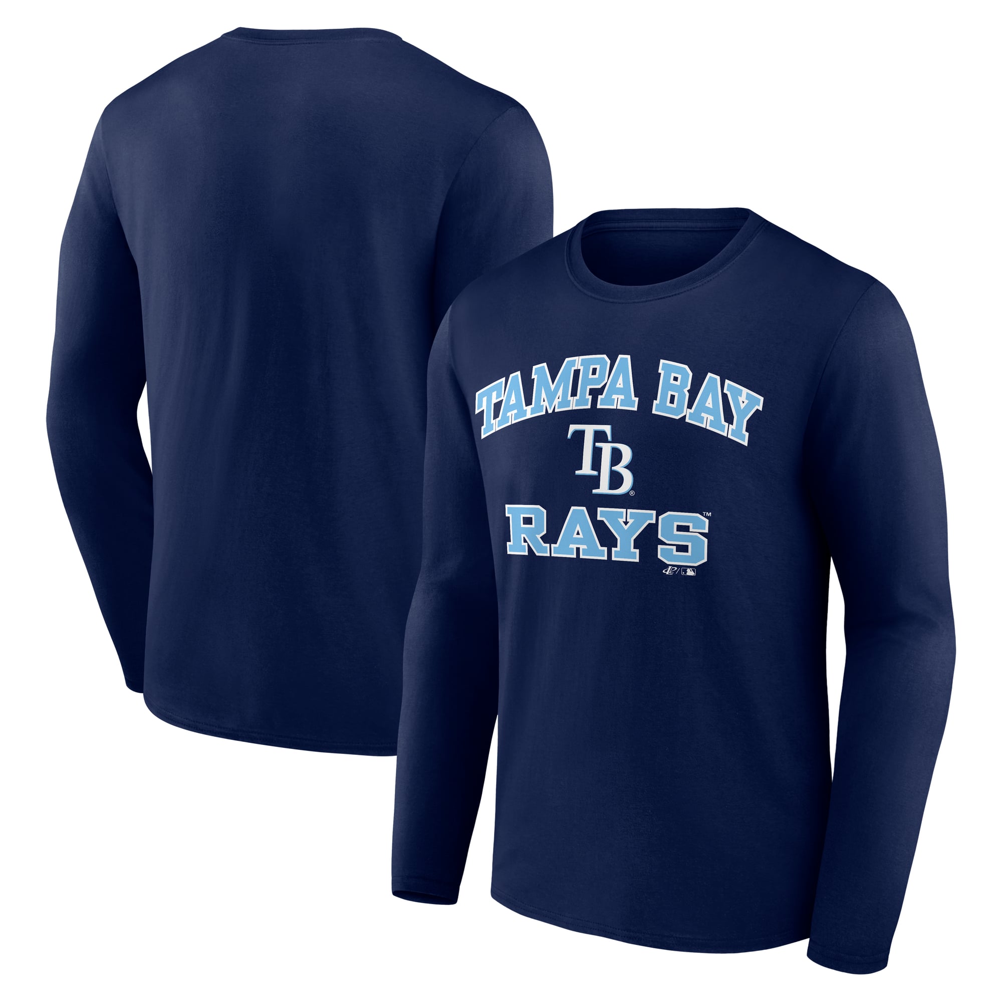 Men's Logo Athletic Navy Tampa Bay Rays Heart & Soul Long Sleeve T-Shirt