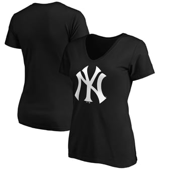 Women's Logo Athletic  Black New York Yankees Official Logo Athletic V-Neck T-Shirt