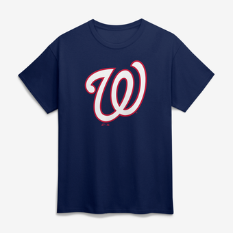 Men's Logo Athletic Navy Washington Nationals Official Logo T-Shirt