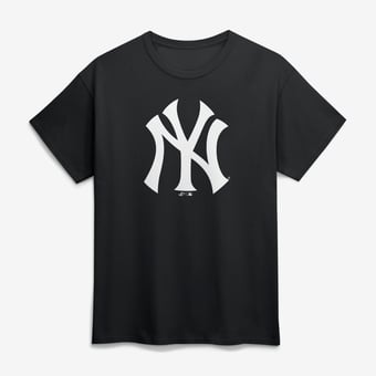 Men's Logo Athletic Black New York Yankees Official Logo T-Shirt