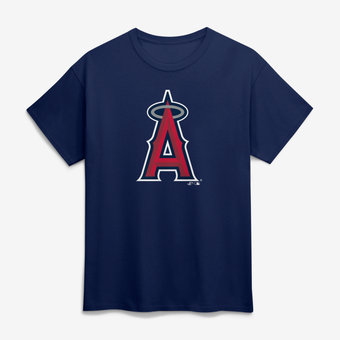 Men's Logo Athletic Navy Los Angeles Angels Official Logo T-Shirt