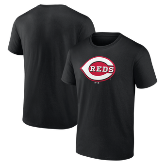 Men's Logo Athletic Black Cincinnati Reds Official Logo T-Shirt