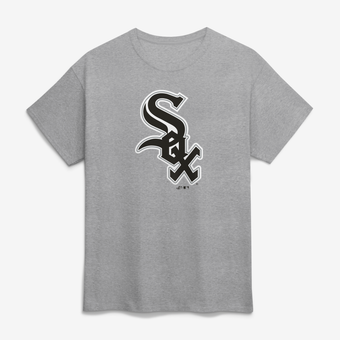 Men's Logo Athletic Heather Gray Chicago White Sox Official Logo T-Shirt