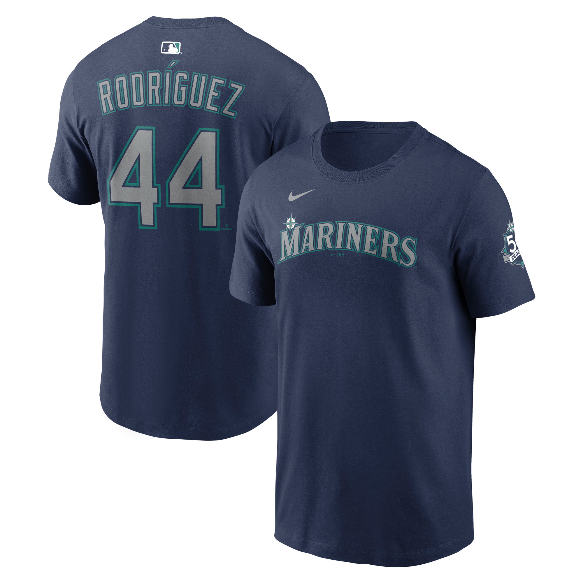 Men's Nike Julio Rodríguez Navy Seattle Mariners Home Name & Number T-Shirt
