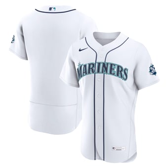 Men's Nike  White Seattle Mariners 50th Anniversary Patch Home Authentic Jersey
