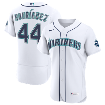 Men's Nike Julio Rodriguez White Seattle Mariners Home 50th Season Authentic Jersey