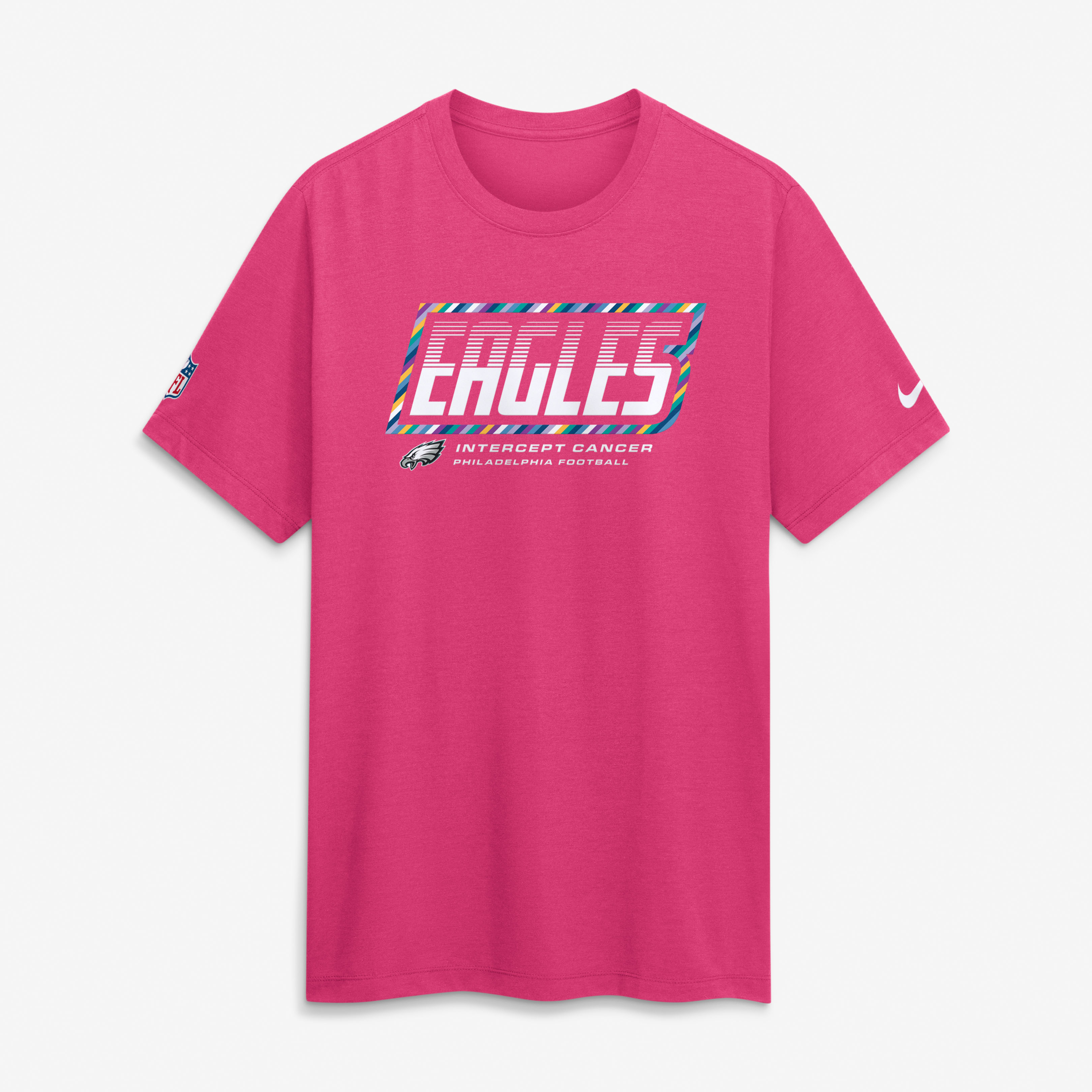 Philadelphia Eagles Crucial Catch Sideline Nike Men's Dri-FIT NFL T-Shirt in Pink | 034J68XZUR-F9R