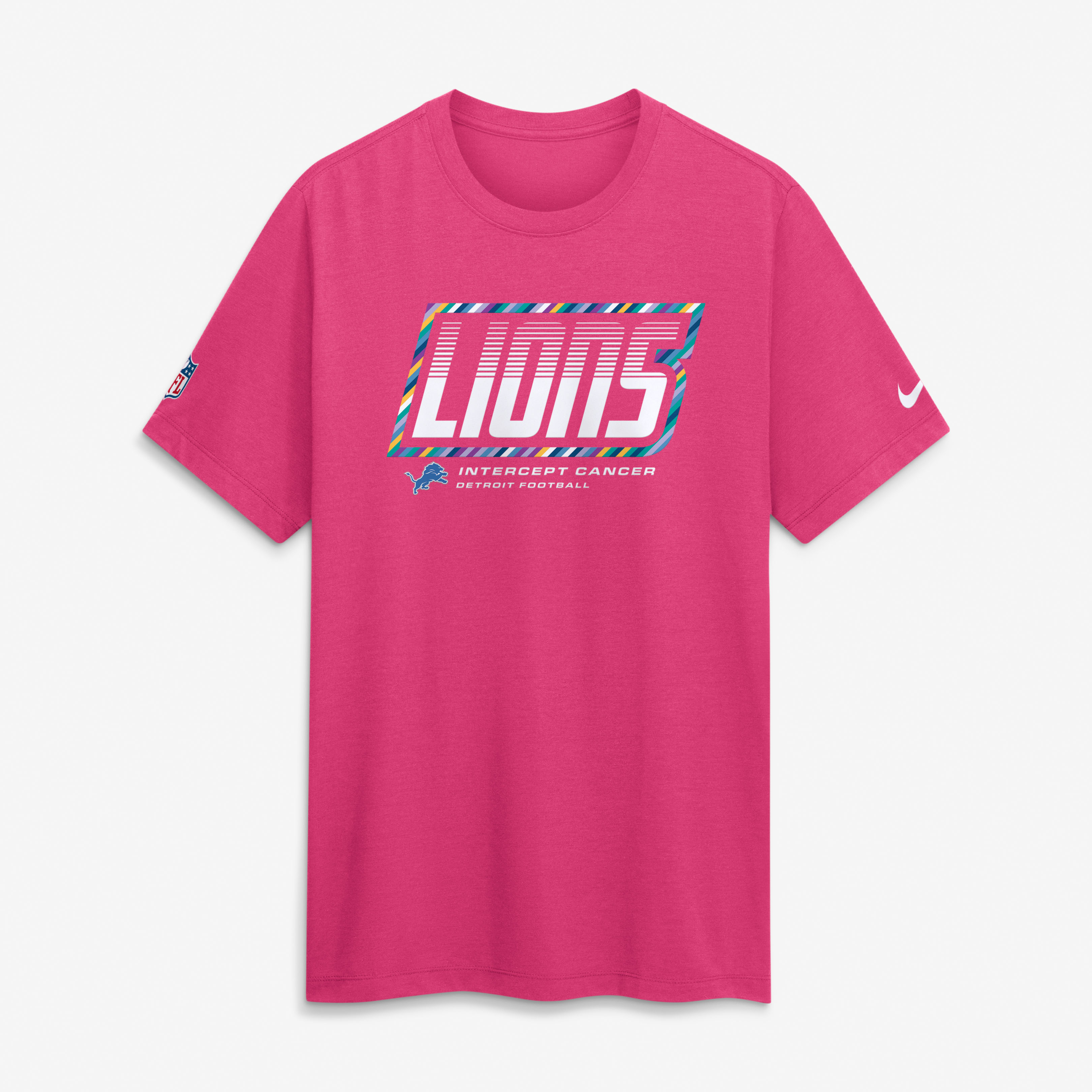 Men's Nike Pink Detroit Lions 2026 NFL Crucial Catch Tri-Blend Dri-FIT T-Shirt