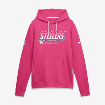 Men's Nike Pink Pittsburgh Steelers 2026 NFL Crucial Catch Sideline Standard Issue Dri-FIT Pullover Hoodie