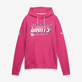 Men's Nike Pink New York Giants 2026 NFL Crucial Catch Sideline Standard Issue Dri-FIT Pullover Hoodie