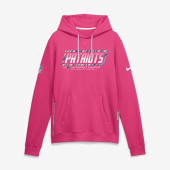 Men's Nike Pink New England Patriots 2026 NFL Crucial Catch Sideline Standard Issue Dri-FIT Pullover Hoodie