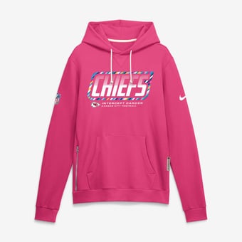 Men's Nike Pink Kansas City Chiefs 2026 NFL Crucial Catch Sideline Standard Issue Dri-FIT Pullover Hoodie
