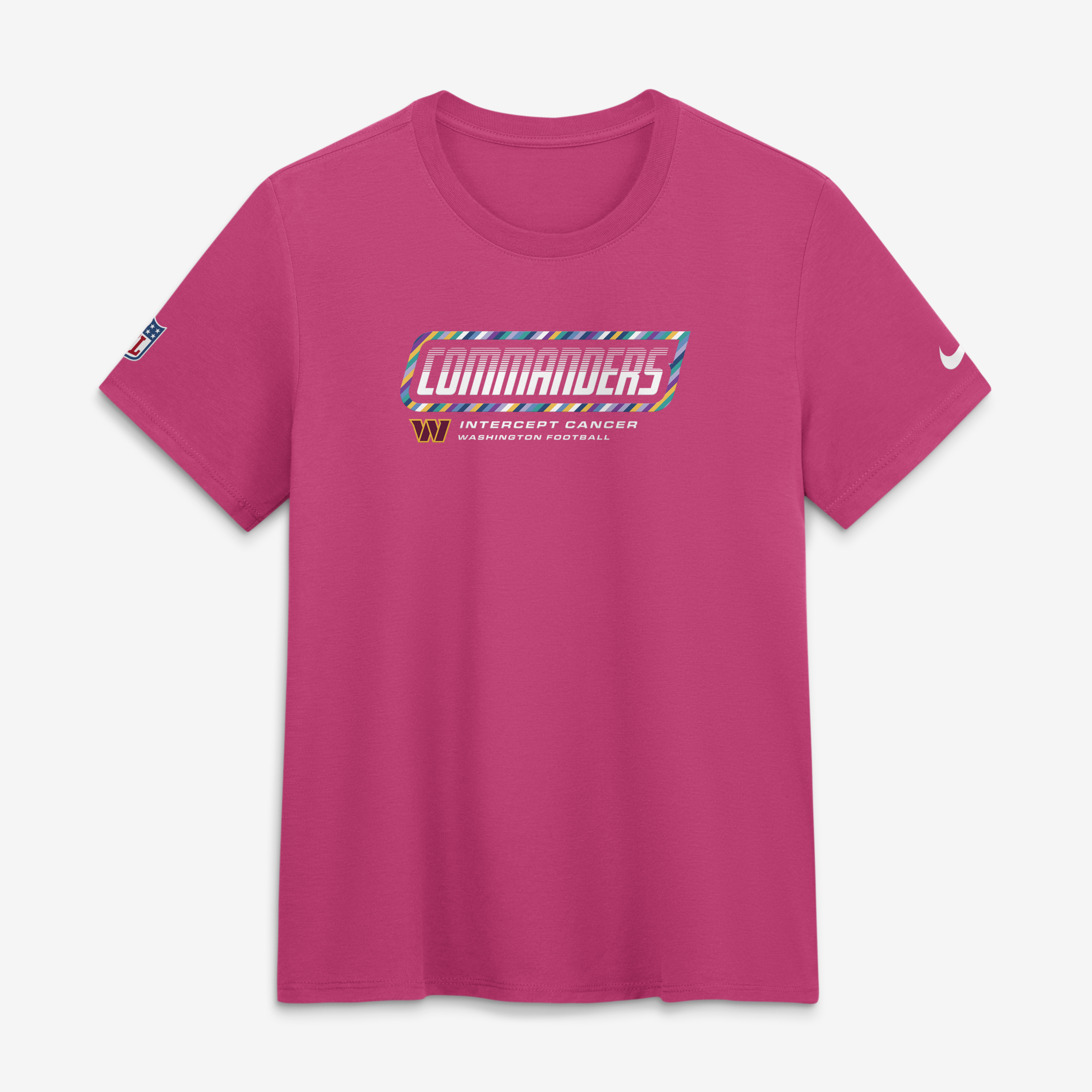 Women's Nike Pink Washington Commanders 2026 NFL Crucial Catch Tri-Blend Dri-FIT T-Shirt