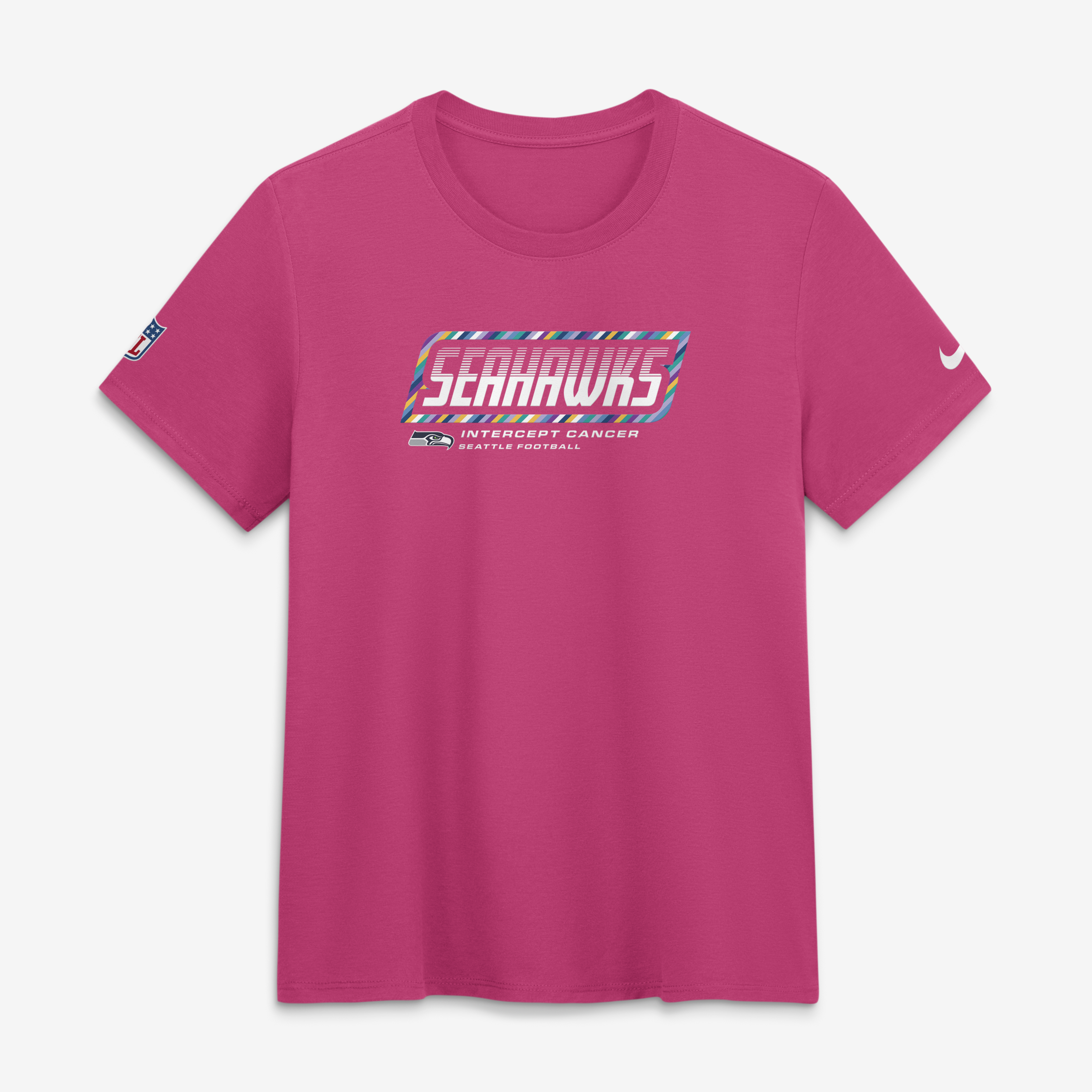 Women's Nike  Pink Seattle Seahawks 2026 NFL Crucial Catch Tri-Blend Dri-FIT T-Shirt