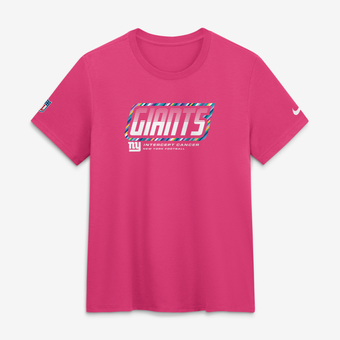 Women's Nike  Pink New York Giants 2026 NFL Crucial Catch Tri-Blend Dri-FIT T-Shirt