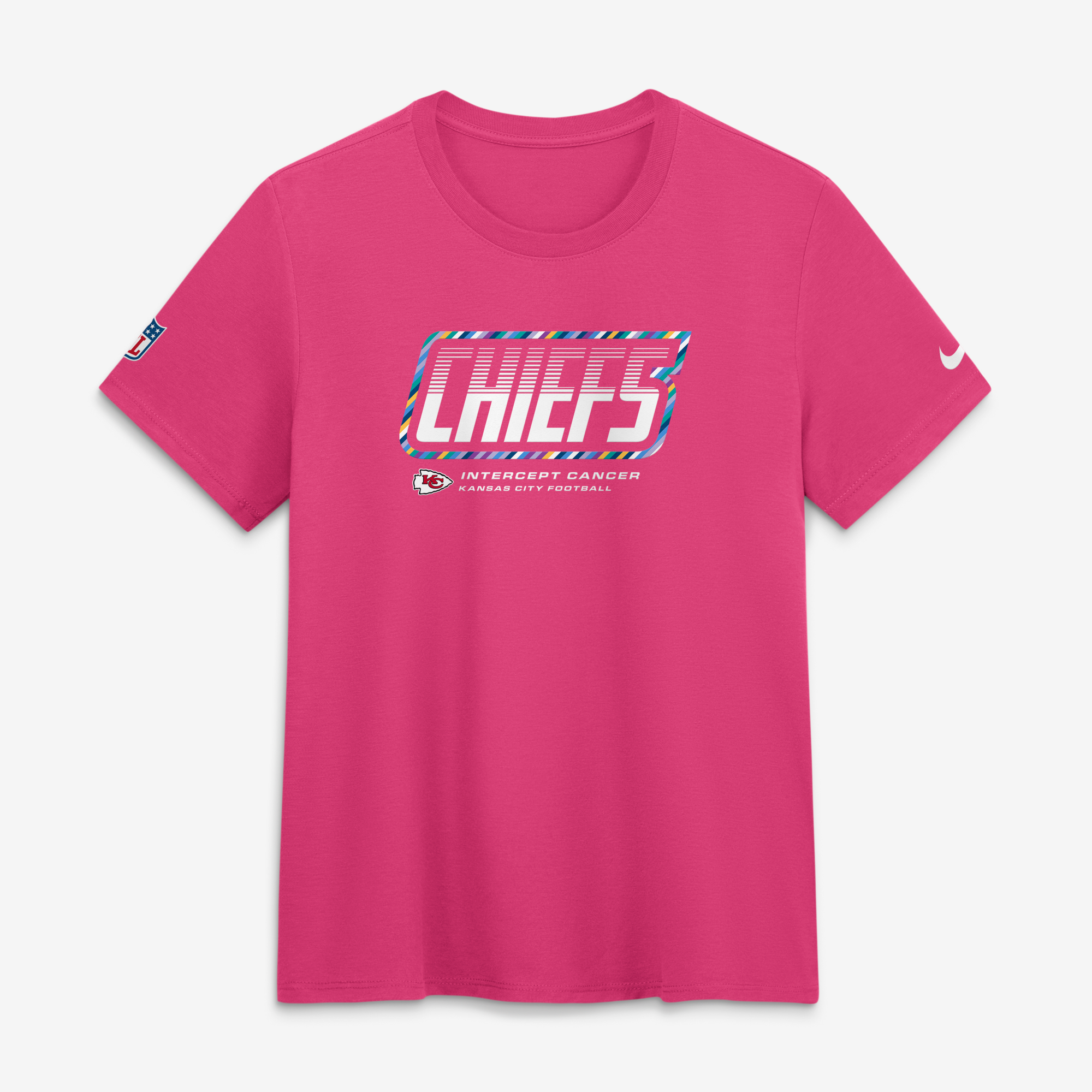 Camiseta Nike rosa para mujer de los Kansas City Chiefs de la NFL 2026 Crucial Catch, de tejido tri-blend Dri-FIT.