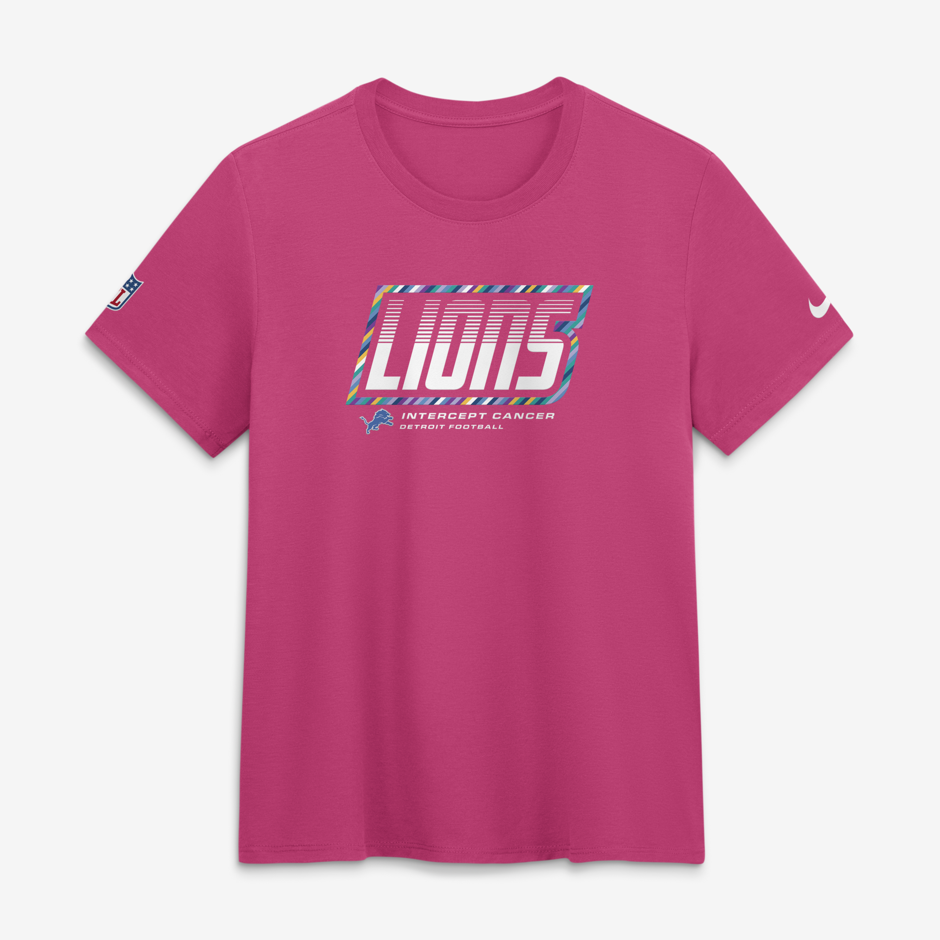 Women's Nike  Pink Detroit Lions 2026 NFL Crucial Catch Tri-Blend Dri-FIT T-Shirt