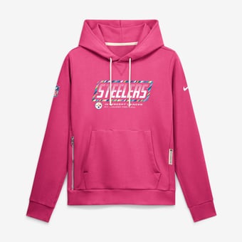 Women's Nike  Pink Pittsburgh Steelers 2026 NFL Crucial Catch Sideline Standard Issue Dri-FIT Pullover Hoodie