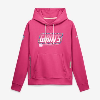Women's Nike  Pink New York Giants 2026 NFL Crucial Catch Sideline Standard Issue Dri-FIT Pullover Hoodie