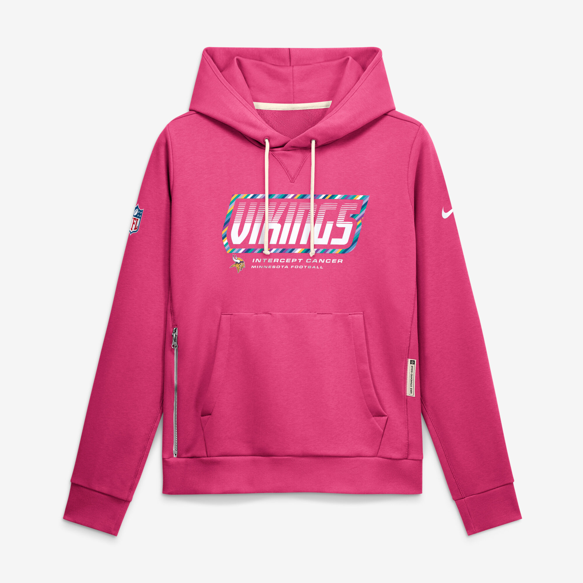 Women’s Nike Pink Minnesota Vikings 2026 NFL Crucial Catch Sideline Standard Issue Dri-FIT Pullover Hoodie Women’s Nike Pink Minnesota Vikings 2026 NFL Crucial Catch Sideline Standard Issue Dri-FIT Pullover Hoodie