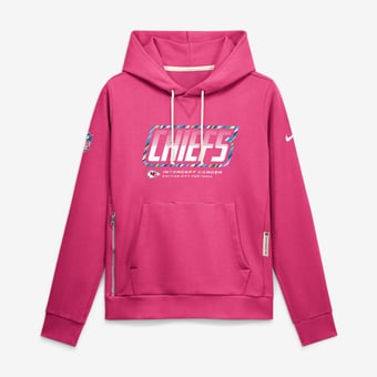 Women's Nike  Pink Kansas City Chiefs 2026 NFL Crucial Catch Sideline Standard Issue Dri-FIT Pullover Hoodie