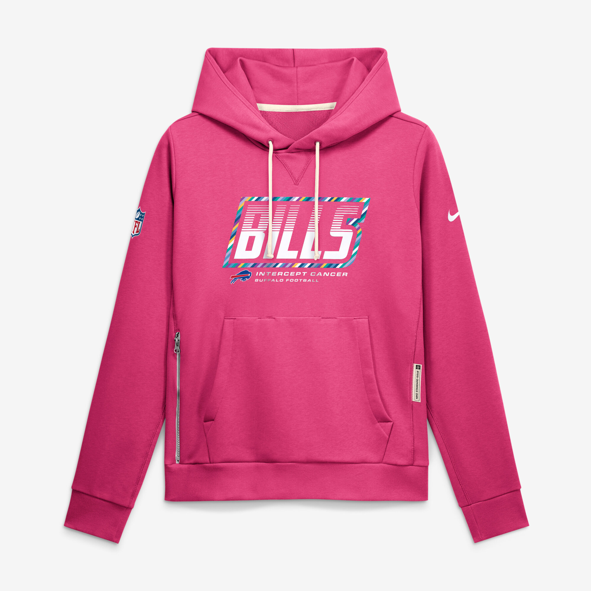Women's Nike  Pink Buffalo Bills 2026 NFL Crucial Catch Sideline Standard Issue Dri-FIT Pullover Hoodie