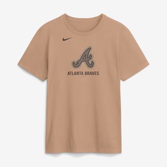 Men's Nike Tan Atlanta Braves Fashion Cotton T-Shirt