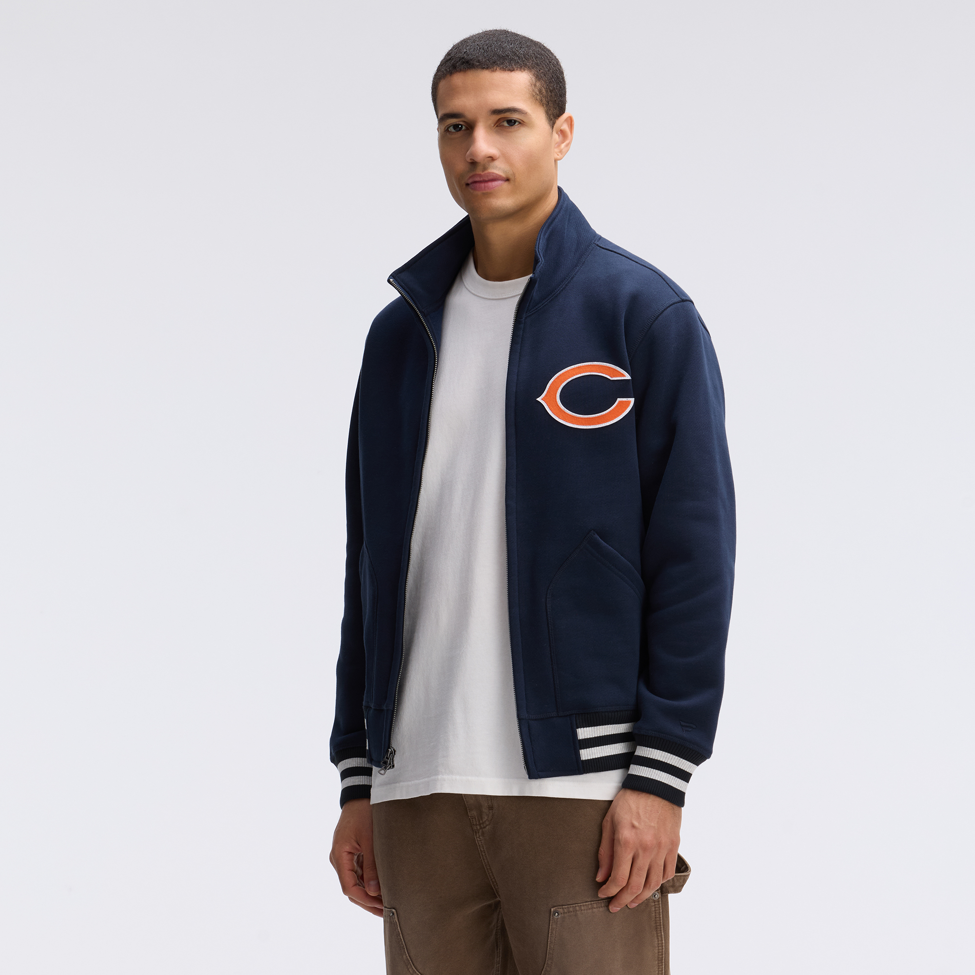 Fanatics Navy Chicago Bears IconicFleece Full-Zip Jacket