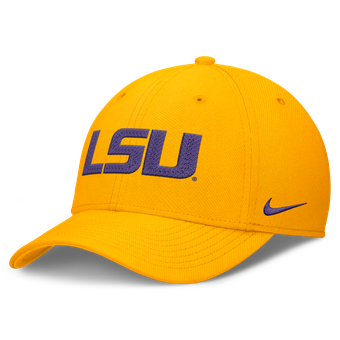 Men's Nike Gold LSU Tigers Letter Rise SwooshFlex Dri-FIT Hat