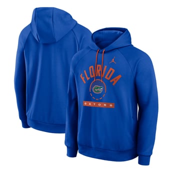 Men's Jordan Brand  Royal Florida Gators Courtside Practice Dri-FIT Raglan Fleece Hoodie