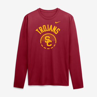 Men's Nike Cardinal USC Trojans 2026 Courtside Basketball Shootaround Legend Dri-FIT Long Sleeve T-Shirt